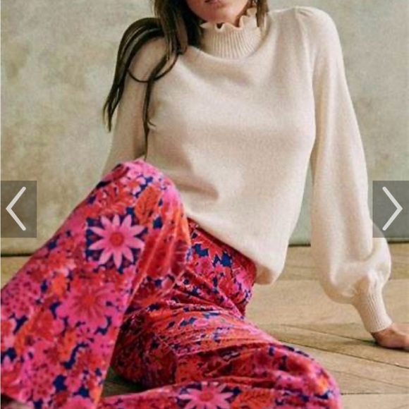NAT SEZANE FR 34, US 2 Martin corduroy pant,Fuchsia Floral, 100% cotton - Picture 6 of 11